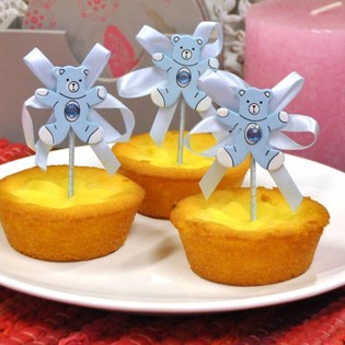 YENİ DOĞAN CUPCAKE S&Uuml;S&Uuml; - MAVİ AYICIK (12 adet)