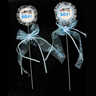 Bebek doğum g&uuml;n&uuml; pasta s&uuml;s&uuml; - It's a Boy (12 adet)