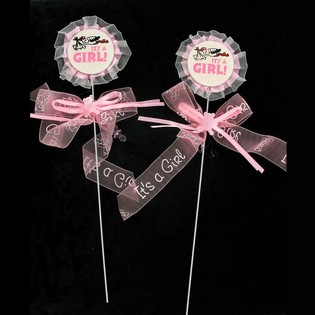 Doğum G&uuml;n&uuml; Pasta K&uuml;rdanı - It's a Girl (12 Adet)