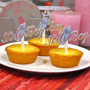 Doğum Günü Cupcake Kürdanı - It's a Boy (12 Adet)