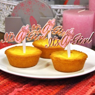Doğum Cupcake Kürdanı - It's a Girl (12 adet)