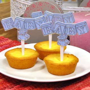 DOĞUM CUPCAKE S&Uuml;S&Uuml; K&Uuml;RDANI - BEBEK MAVİSİ (12 Adet)