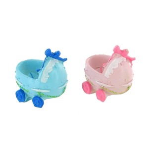 Doğum Günü Pasta Süsü - Bebek Arabası - Pembe/Mavi (2 adet)