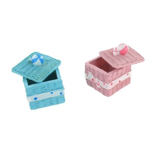 Dekoratif Saklama Kutusu - Pembe/Mavi (2 adet)
