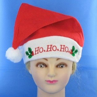 IŞIKLI NOEL BABA ŞAPKASI "HO HO HO" (12 adet)