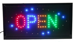 LED OPEN Tabela - 4 Renkli - Yanıp Sönen