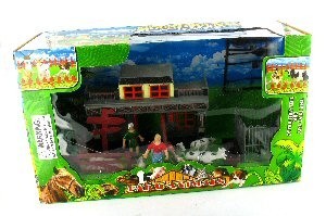 &Ccedil;iftlik Oyun Seti - Vahşi Batı Evi ve Hayvanlar ile