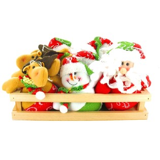 AHŞAP KASADA PELUŞ KARDAN ADAM VE NOEL BABA - MODEL 2 (12 adet)