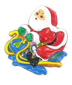 DEKORATİF TABAK - KIZAKTA NOEL BABA (6 adet)