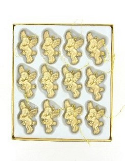 KUTUDA 12 ADET ALTIN RENKLİ NOEL MELEĞİ