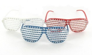 Bling Bling Taşlı Shutter Shades G&ouml;zl&uuml;k (10 adet)
