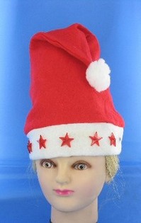 IŞIKLI YILDIZLI NOEL BABA ŞAPKASI (9 adet)