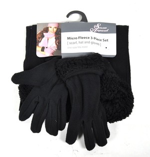 3 Par&ccedil;alı Mikropolar Set Siyah