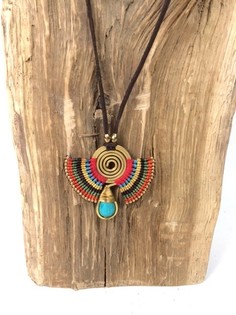 HANDMADE ORIGINALS Bluestone Taşlı Kolye Kırmızı/Kahverengi (1 Adet)