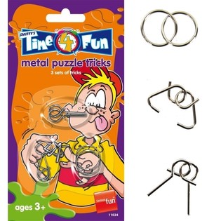 SMIFFY'S Kart &Uuml;zerinde 3 Metal Zeka Bulmacası (24 Adet)