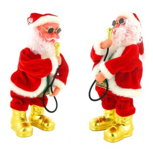 Mikrofonlu Şarkı S&ouml;yleyen ve Dans Eden Noel Baba