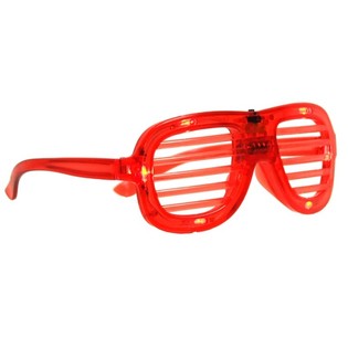 LED Işıklı SHUTTER SHADES G&ouml;zl&uuml;k - Renk: Kırmızı (12 adet)