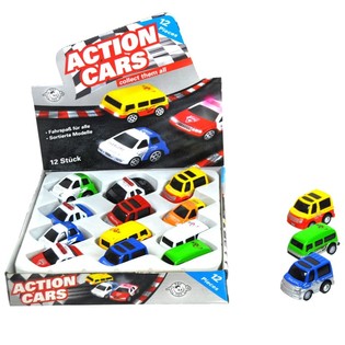DİSPLAY İ&Ccedil;İNDE DIE CAST METAL S&Uuml;RTMELİ ARABALAR (12 adet)