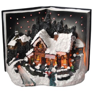 Kitap Formunda Glow Aydınlatmalı Noel K&ouml;y&uuml;