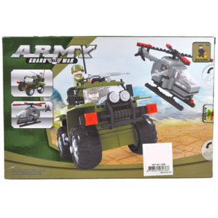 BRICKS Yapım Blokları Askeri Helikopter ve Jeep