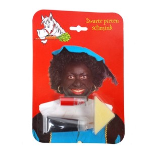 Kart &uuml;zerinde Zwarte Piet Makyaj Seti (6'lı)