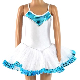 &Ccedil;ocuklar i&ccedil;in Beyaz/Mavi Tutu Etek - 8 Beden
