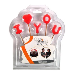 BLİSTER KARTTA I LOVE YOU MUMLAR (12 adet)