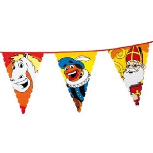 B&uuml;y&uuml;k Sinterklaas ve Piet Flama Bayrak Seti 6 Metre (13 Adet)
