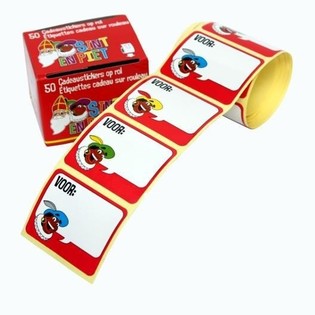 RULODA 50 ADET SINTERKLAAS HEDİYE ETİKETİ (10'lu Paket)