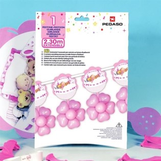 B&Uuml;Y&Uuml;K BALON ZİNCİRİ 2.3 METRE - PEMBE (3 adet)