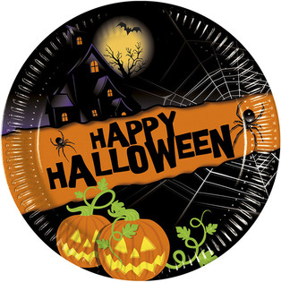 8 Par&ccedil;alı Kullan At Tabak Seti - Model: Happy Halloween (6 ad.)
