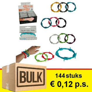 ***TOPTAN FIRSAT*** TEŞHİR KUTUSUNDA DİKENLİ TEL BİLEKLİKLER (144 Adet)