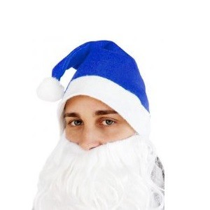 Mavi Standart Noel Şapkası (12 adet)