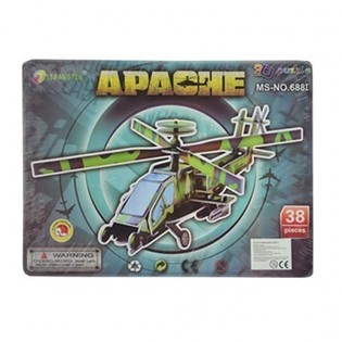B&uuml;y&uuml;k 3D Yapboz &ndash; Apache Helikopteri (3 adet)