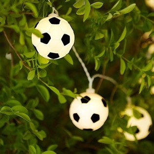 Futbol Temalı Işık Zinciri SİYAH/BEYAZ 10 Lambalı (9 Adet)