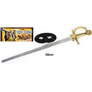 Zorro Maskesi ve Kılıcı Seti - 59 cm (6 adet)