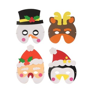 Karışık K&ouml;p&uuml;k Noel Maskeleri (24 adet)