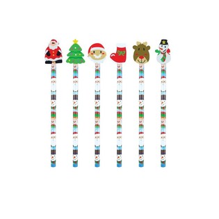 NOEL FİG&Uuml;RL&Uuml; SİLGİLİ KURŞUN KALEM (24 adet)