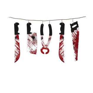 KANLI BI&Ccedil;AKLI HALLOWEEN DEKORASYON ZİNCİRİ &ndash; 180 CM (6 Adet)