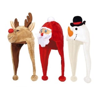 L&Uuml;KS NOEL FİG&Uuml;RL&Uuml; NOEL ŞAPKALARI: NOEL BABA, KARDAN ADAM VE GEYİK (24 adet)