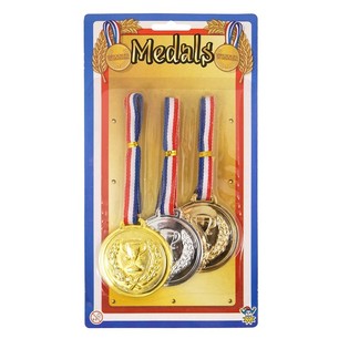 Kart &Uuml;zerinde 3'l&uuml; Kazanan Madalyası Seti (Altın, G&uuml;m&uuml;ş, Bronz) 6ad.