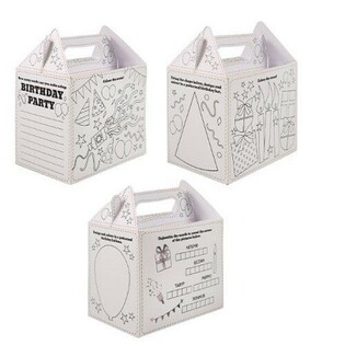 Men&uuml; Kutusu &ndash; Happy Birthday &ndash; Boyama Kutusu - 14 x 9,5 x 18 cm (24 adet)