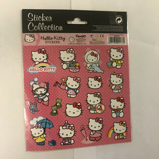 B&Uuml;Y&Uuml;K HELLO KITTY STICKER SAYFALARI, 20x16 cm (10 Adet)