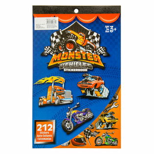 212 Par&ccedil;alı Monster Truck &Ccedil;ıkartma Kitabı (12 adet)