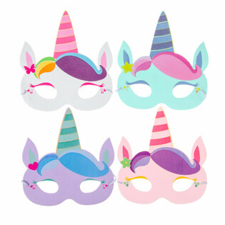 K&ouml;p&uuml;k Unicorn Maske Karışımı (48 adet)