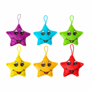 NEŞELİ PELUŞ YILDIZLAR - 12 cm (24 adet)