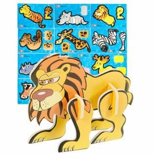 3D K&ouml;p&uuml;k Puzzle Vahşi Hayvanlar (48 adet)