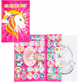Tekboynuz / Unicorn &Ccedil;ıkartmalı Boyama Kitabı 20x14 cm (24 adet)