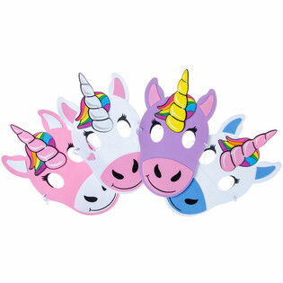 Unicorn / Tek Boynuzlu At K&ouml;p&uuml;k Maske (24 adet)