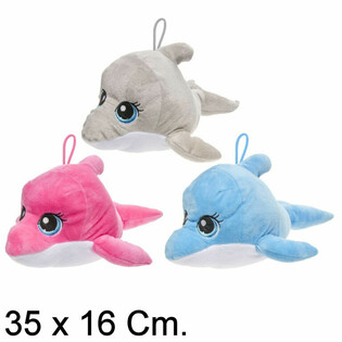 B&Uuml;Y&Uuml;K PELUŞ YUNUS, 35 CM - KARIŞIK RENKLER (6 Adet)